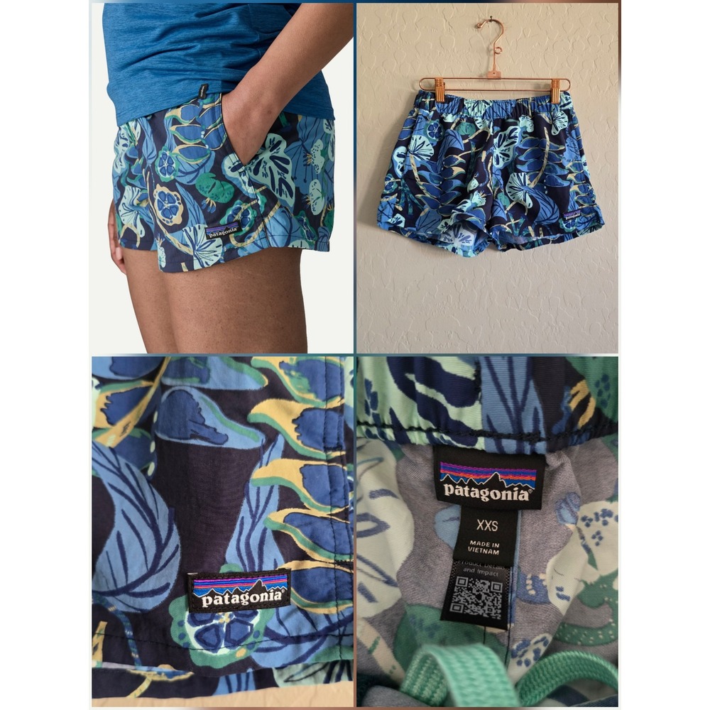 Patagonia Women's Barley Baggies Shorts Size XS Tropical Navy‎ Hiking Climbing